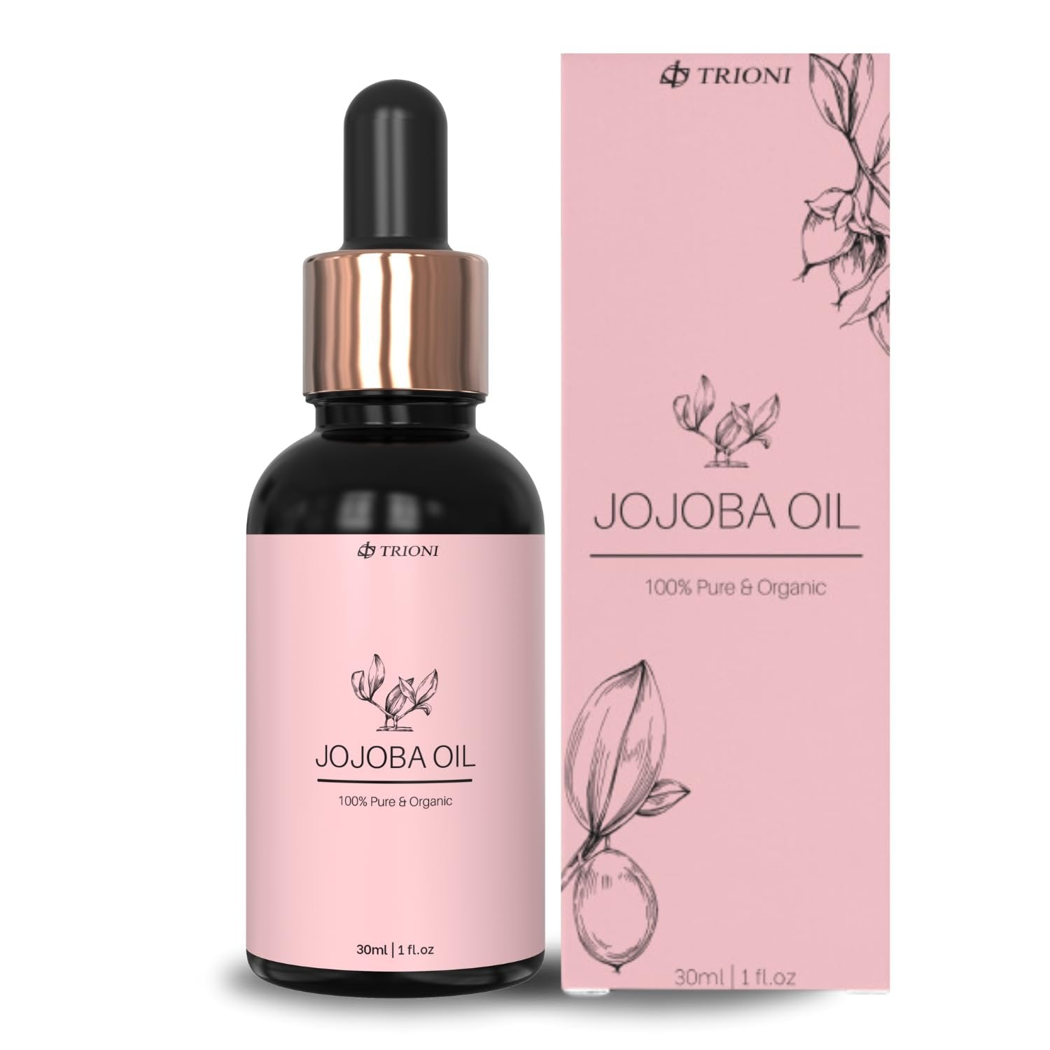 TRIONI Pure Jojoba Oil for Face, Skin, and Hair
