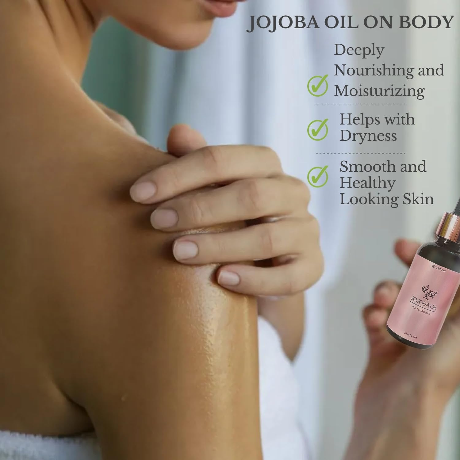 TRIONI Pure Jojoba Oil for Face, Skin, and Hair